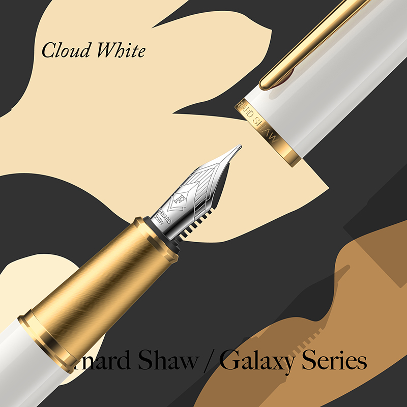 Bernard Shaw/萧伯纳钢笔星耀系列2024曜夜黑墨水笔男士高档商务云雾白女生练字
