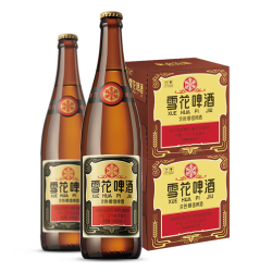 snowbeer雪花啤酒经典沈阳老雪花640ml12瓶2箱装整箱夺命12度高麦汁