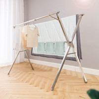 盼盼晾衣架落地免安装不锈钢X型阳台伸缩晾衣杆LX1S经典款1.6m LX1S-1.6米