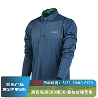 GLVX 高尔夫服装男装长袖POLO衫休闲衣服男士上衣户外运动弹力球衣 B2深蓝色 M