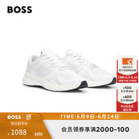 BOSS男士春夏xAJBXNG品牌标识休闲运动鞋小白鞋 100-白色 EU:43