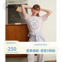 gelatopique24春夏女睡衣旅行系列字母短袖T恤PWCT241285 紫色 F