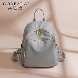 高巴度（GORBADO）牛津帆布双肩包女韩版时尚潮流旅行包女士大大容量小背包 深灰色
