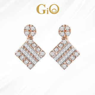 GiO 珠宝18K金天然钻石耳钉女群镶真钻耳环气质款耳饰优雅灵动礼物