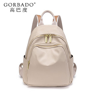 高巴度（GORBADO）牛津帆布双肩包女韩版时尚潮流旅行包女士大大容量小背包 粉紫色