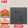 ABB 开关插座面板 86型10A斜五孔插座 盈致系列 灰色