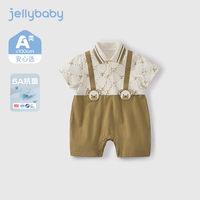 JELLYBABY【2024夏季上新】男童爬服婴儿连体服5A抗菌薄款背带裤新生儿夏装