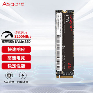 Asgard 阿斯加特 AN系列 NVMe M.2 固态硬盘 1TB（PCI-E3.0）AN3.0 1TNVMe-M.2/80