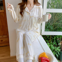 婧麒(JOYNCLEON)月子服春秋产后睡衣女春秋夏季薄款家居服可外出舒适 奶酪蝴蝶 XXL码