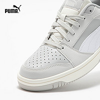 88VIP：PUMA 彪马 男女同款复古休闲板鞋 REBOUND V6 392328 浅灰色-白-沉灰色-白色-10 37.5