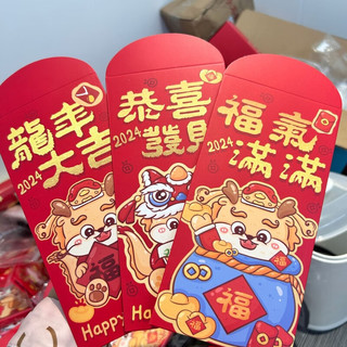 惠寻2024春节龙年创意卡通红包生肖个性可爱红包 龙年红包【2个9*17CM】款式