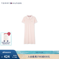 TOMMY HILFIGER 24新款春夏童装女小绣标三粒扣微弹POLO连衣裙TH2422766