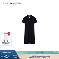 TOMMY HILFIGER 24春夏童装女小绣标三粒扣微弹POLO连衣裙TH2422766 藏青色002 10/140cm