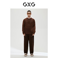 GXG 男装 商场同款男士休闲长裤棕色阔腿裤 22年冬季新品