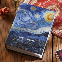 欧利文6寸100张插页式油画收纳册大容量家庭影集相册本纪念册(6寸过塑100张)-星月夜