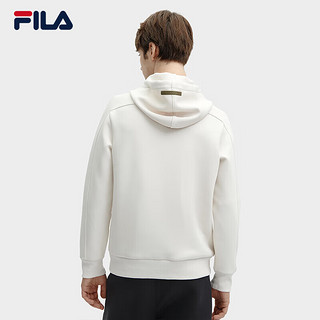 FILA 斐乐连帽卫衣男2024春休闲长袖针织上衣 白沙灰-GY 180/100A/XL