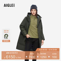 AIGLE艾高秋冬款GORE-TEX防风防雨透汽户外锁温厚款鹅绒羽绒服女 常春藤绿 AJ422 M(165/88A)