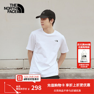 北面（The North Face）半袖T恤男短袖休闲舒适吸湿半袖透气简约耐穿24春夏|88GC FN4/雪峰白 L/175