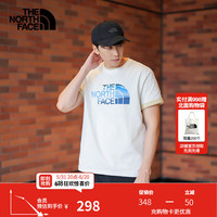 北面(The North Face)短袖T恤男LOGO山脉印花半袖透气棉质简约简约休闲24春夏|88GM FN4/白色 XL/180