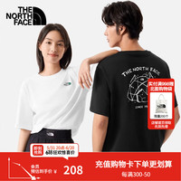 北面（The North Face）短袖T恤男女同款小熊帐篷露营宽松透气休闲半袖24春夏新款