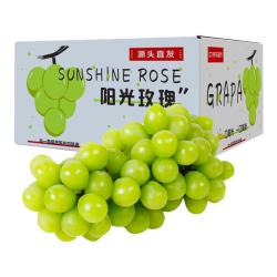 京鲜生 Mr.Seafood 陕西阳光玫瑰葡萄 3斤装单果10g起 生鲜水果 源头直发 包邮