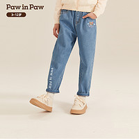 88VIP：Paw in Paw PawinPaw小熊童装24年春季新款女童印花休闲牛仔长裤
