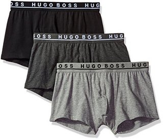 移动专享：HUGO BOSS 男士3件套弹力棉短裤,Grey/Charcoal/Black,Medium