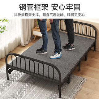 锦需 T138 家用折叠午睡床+冰丝床垫 白色 100cm