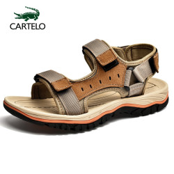 cartelo卡帝乐鳄鱼线下专柜同款新款头层牛皮户外沙滩凉鞋男鞋休闲鞋