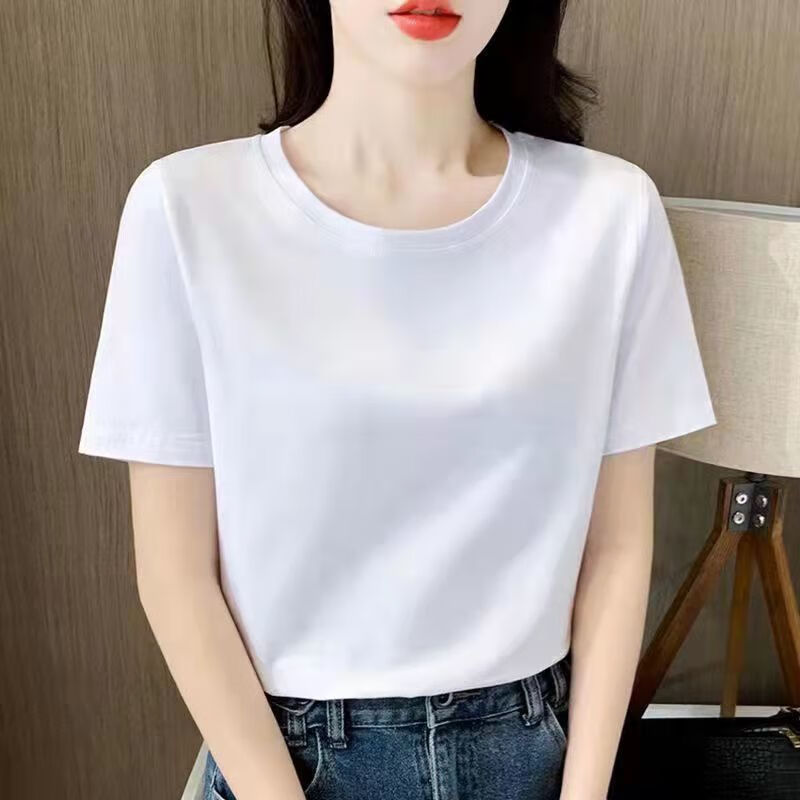 白色圆领：净色