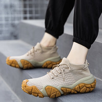 MODE FULL麦乐户外春夏透气飞织网面徒步鞋女轻便登山鞋男低帮减震防滑爬山鞋 女沙色 36