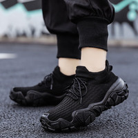 MODE FULL麦乐户外春夏透气飞织网面徒步鞋女轻便登山鞋男低帮减震防滑爬山鞋 女黑色 37