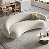 布雷尔 月亮形猫抓布艺沙发现代小户型客厅法式奶油风设计师布沙发