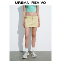 URBAN REVIVO 女装时尚休闲辣妹工装风短款半裙 UWL540036 米黄 XS