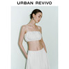 URBAN REVIVO 女装时尚辣妹度假风褶皱短款吊带衫 UWG240151