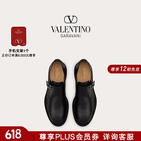 华伦天奴VALENTINO【线上】男士 VLOGO 锁扣饰带小牛皮孟克鞋 黑色 38