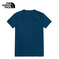 今日必买：THE NORTH FACE 北面 短袖T恤男户外透气速干短袖7WB5 蓝色/N4L S