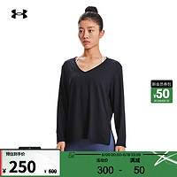 安德玛 德玛（UNDERARMOUR）Meridian女子训练运动舒适柔感长袖T恤1379158 黑色001 M