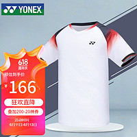 YONEX尤尼克斯羽毛球服运动运动短袖T恤男110154BCR白O/XL 白色（男款）