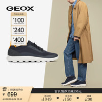 GEOX杰欧适男鞋2024年春季纯色圆头系带休闲鞋SPHERICA U35BYA 深海军蓝C4021 43
