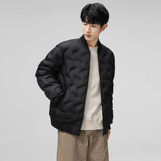 雪中飞 SNOWFLYING时尚百搭男女同款立领轻薄休闲鸭绒羽绒服 黑色|8056 175/92A