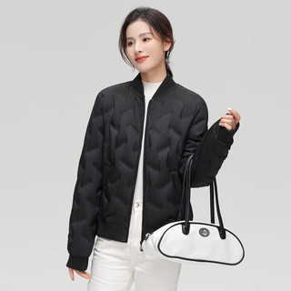 雪中飞 SNOWFLYING时尚百搭男女同款立领轻薄休闲鸭绒羽绒服 黑色|8056 175/92A