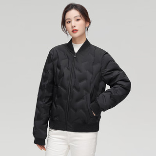 雪中飞 SNOWFLYING时尚百搭男女同款立领轻薄休闲鸭绒羽绒服 黑色|8056 175/92A