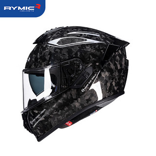 睿觅S-GT摩托车头盔碳纤维头盔双镜片 亮光锻造纹 XL