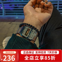 卡西欧(CASIO)手表 绝命毒师老白同款 复古小方块计算器电子表 时尚潮流中性表 A100WE-7B