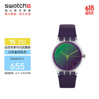 斯沃琪(Swatch)瑞士手表 30米生活防水 绚紫极光2.0时尚石英表SO29K703