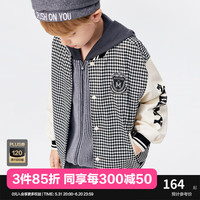 MiniPeace太平鸟童装春秋新男童棒球夹克F1BCD3D01 灰色 1