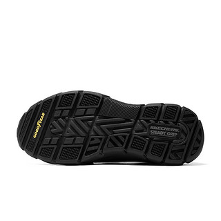 斯凯奇（Skechers）一脚蹬男鞋商务鞋休闲皮鞋舒适支撑缓震通勤工作鞋204321 黑色/BLK 41.5