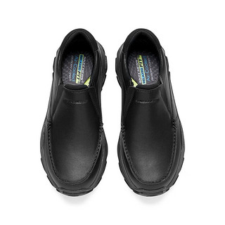斯凯奇（Skechers）一脚蹬男鞋商务鞋休闲皮鞋舒适支撑缓震通勤工作鞋204321 黑色/BLK 44