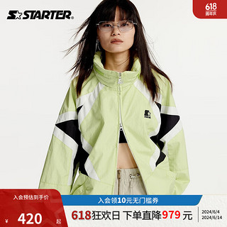 STARTER | 梭织外套2024年春季男女同款复古潮流运动外套 浅绿色 L 175/92A